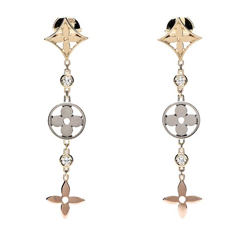 louis vuitton white diamond earrings.